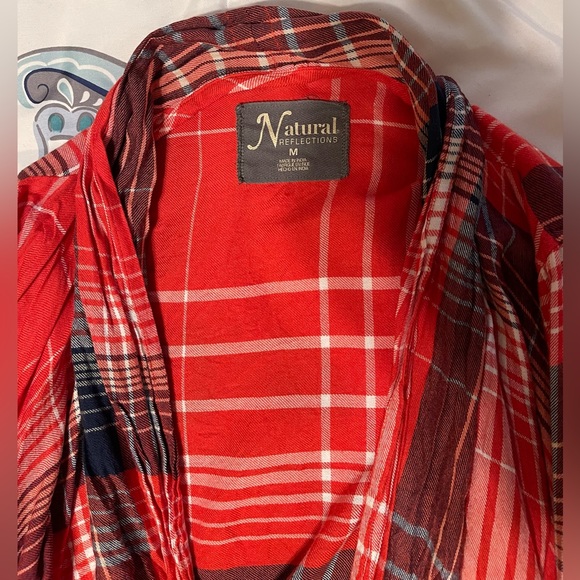 Natural Reflections women’s cardigan with tassels red/navy size medium - Picture 2 of 2